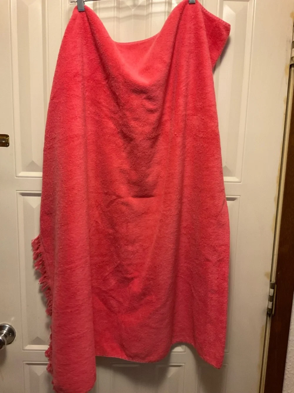 Vtg Lauren Ralph Lauren Large Pink Embroidered Body Sheet Beach Bath Towel